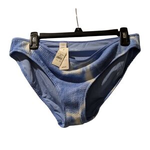 NWT Aerie Textured Blue and White Bikini Bottom Size XL